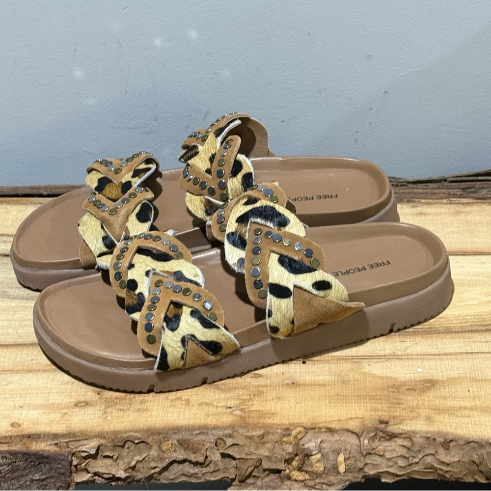 *NEW*‎ FREE PEOPLE Leo Sandal / Leopard Size 10 A17 - Picture 5 of 11